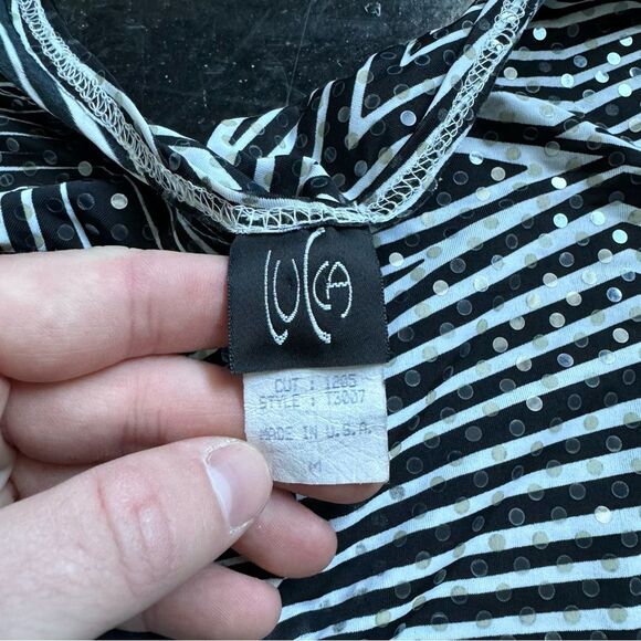 90’s Women’s Sparkly Zebra Print Tank Top - Picture 3 of 3